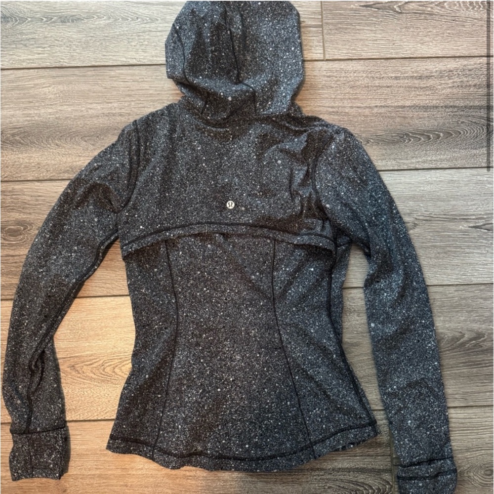 Lululemon hooded Nulu Black Speckled Define Jacket - Picture 2 of 5